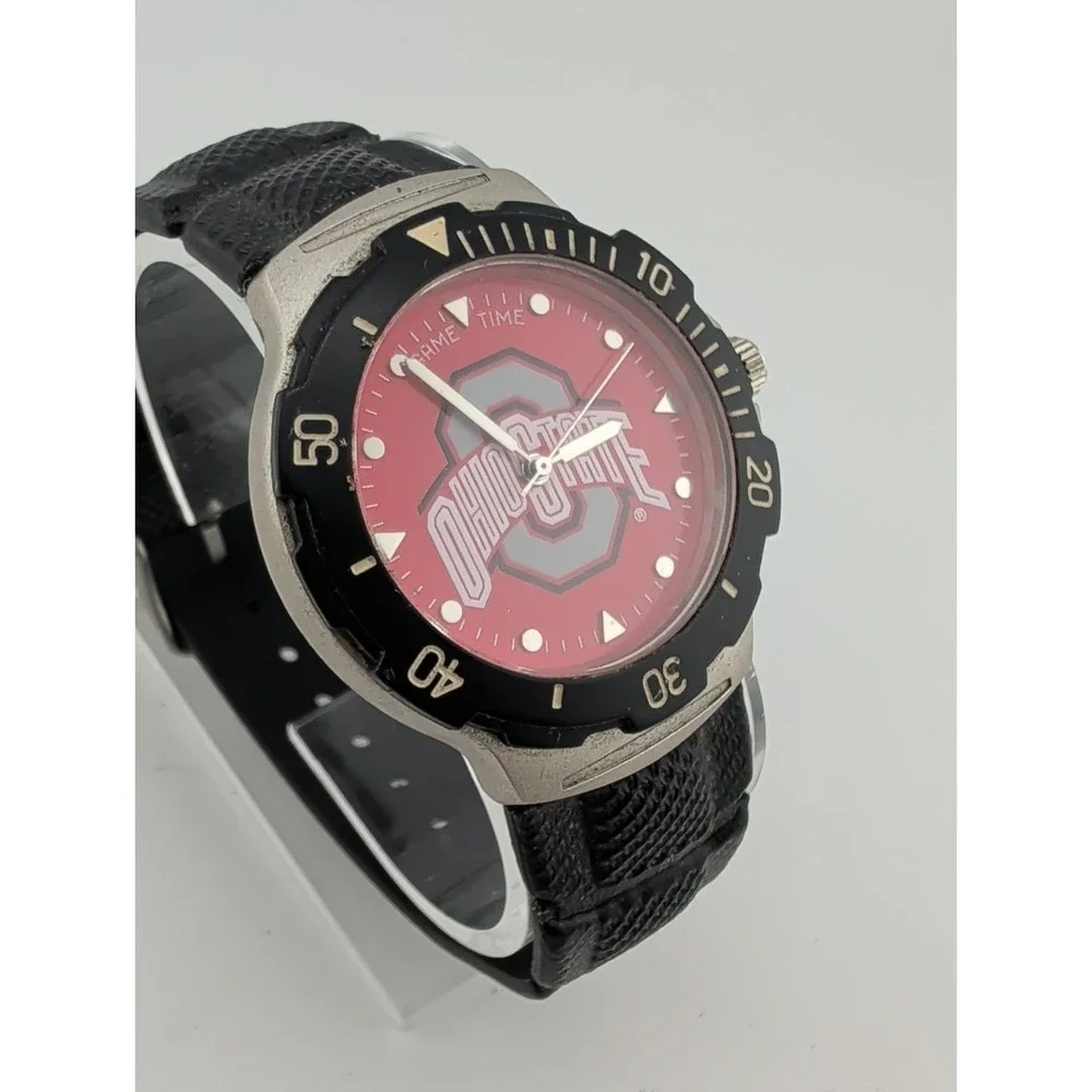 Game Time Agent Series Ohio State Buckeyes Men's Watch Black Band- New Battery
